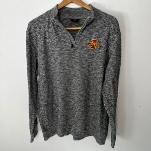 Colosseum Iowa State Cyclones Mens XL Quarter Zip Pullover Marled Grey Sweater